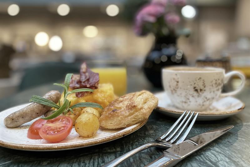 Detaljbilde av frokosten.