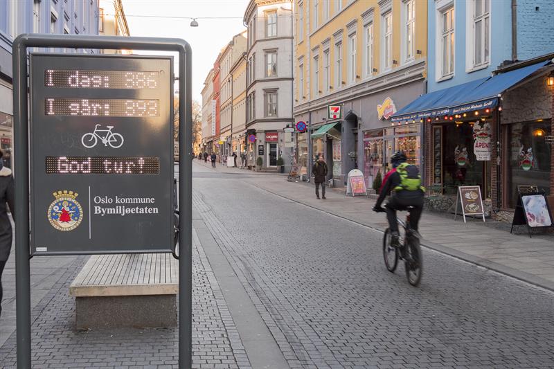 Sykkelteller fra Byrået for bymiljø 
