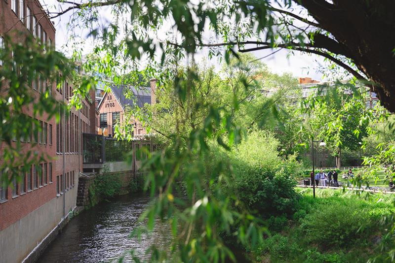 Akerselva, parkområder og gamle industribygg