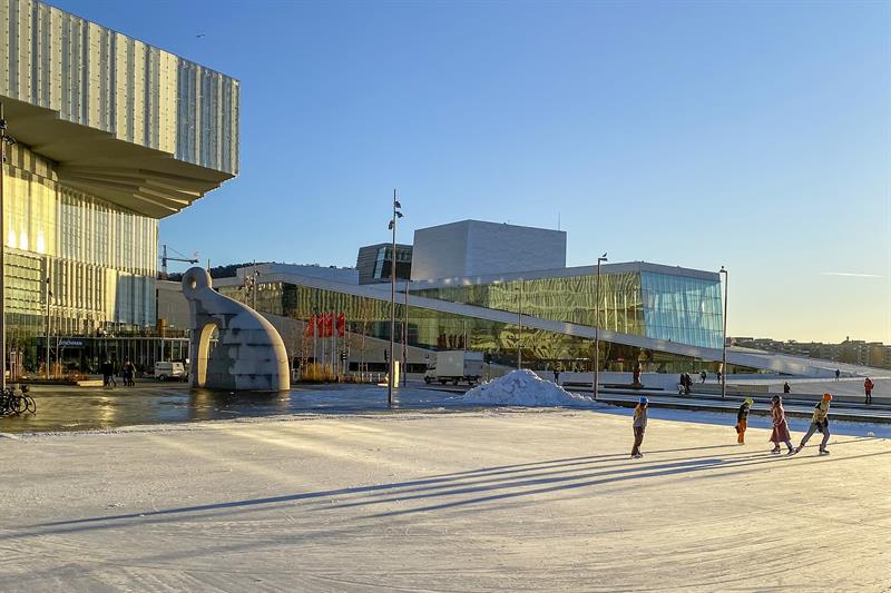 Eislaufbahn in Bjørvika