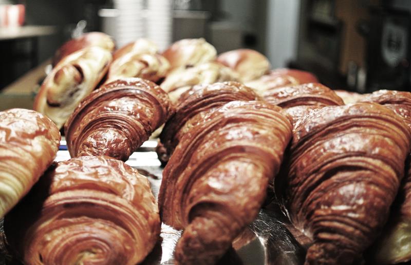 Detaljbilde av croissanter.