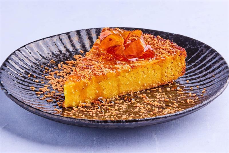 Detalj av et stykke kake.