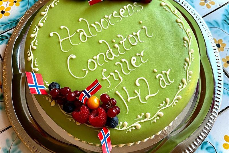 Detalj av en grønn kake
