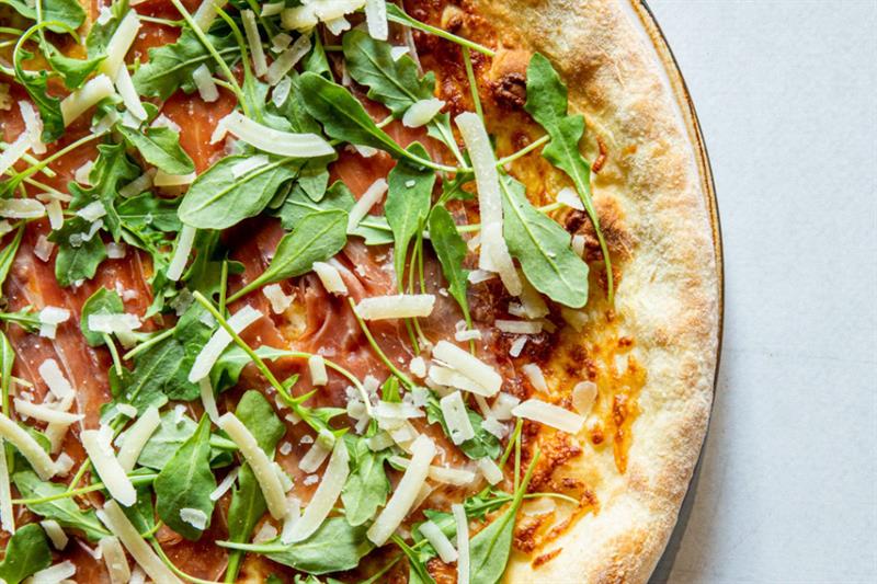 Detalj av pizza.