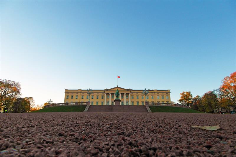 Slottet om dagen, sett fra et ormeperspektiv.