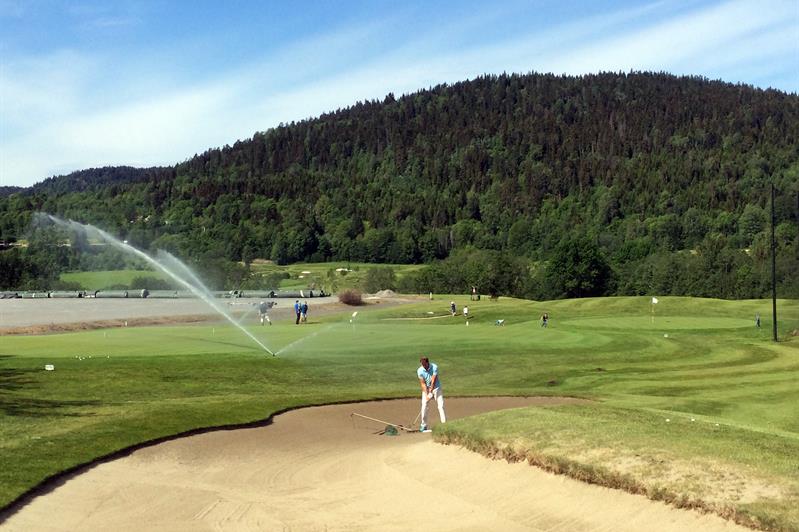 golfbanen med vanningsanlegget