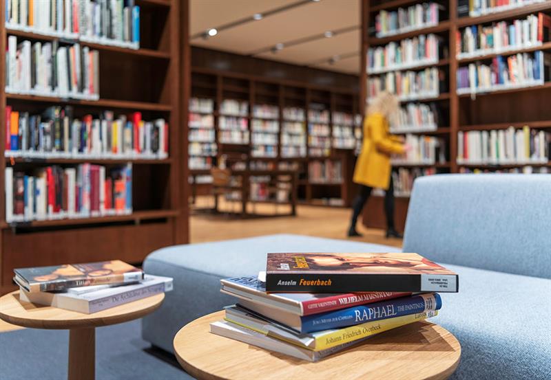 Book stacks at the National Museum's library