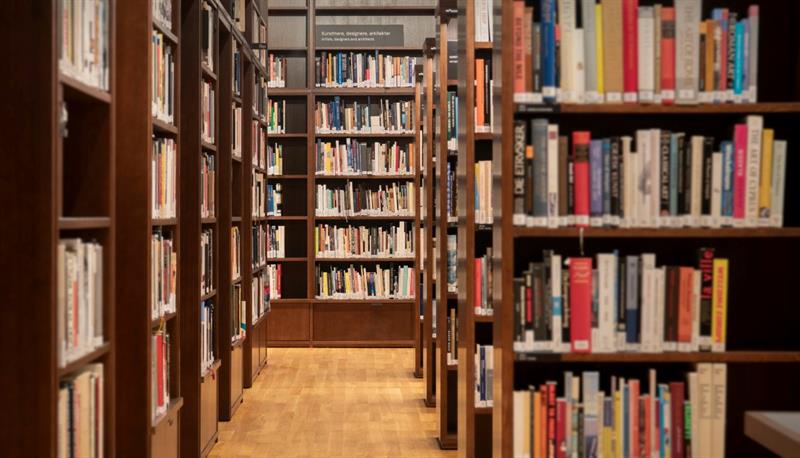 Book shelves at the National Museum's library