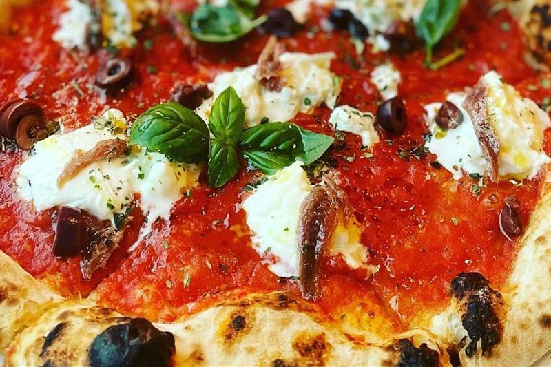 Detalj av pizza