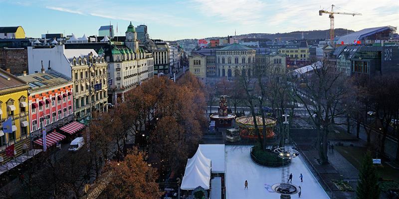 Utsikt over Spikersuppa og Karl Johans gate