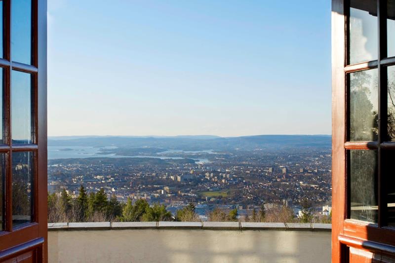 Utsikten fra Grefsenkollen restaurant.