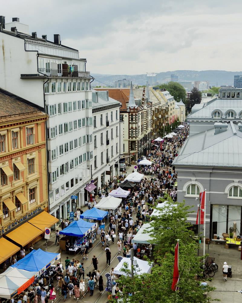 Folk går i Bogstadveien, en handlegate