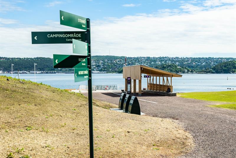 skilt på Langøyene