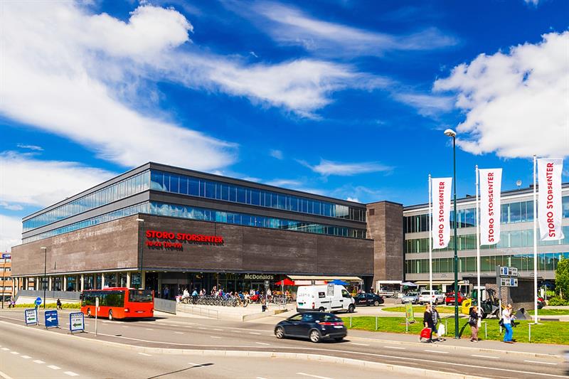 fasaden på kjøpesenteret