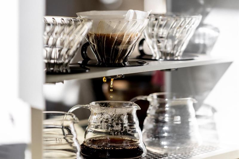 Detalj av kaffebrygging