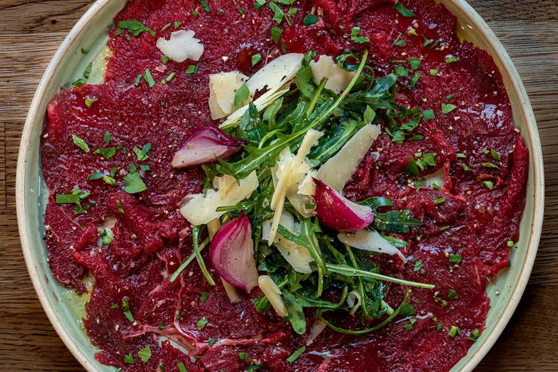 Detalj av elgcarpaccio