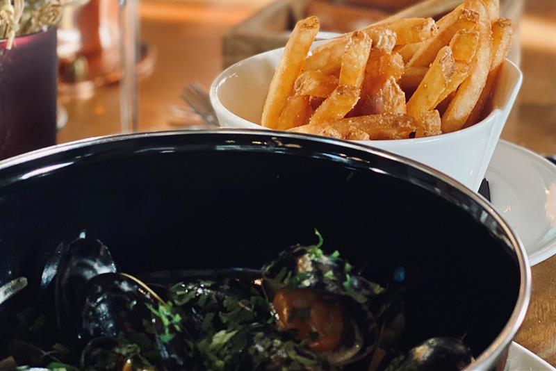 Detalj av moules frites