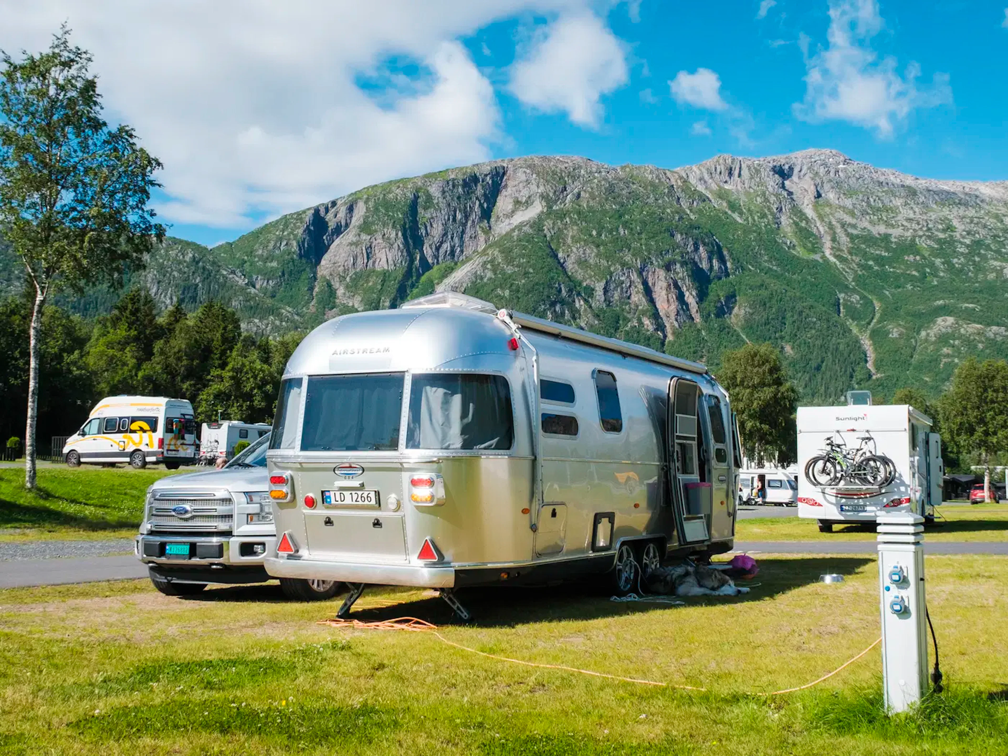 Campingplass med strøm