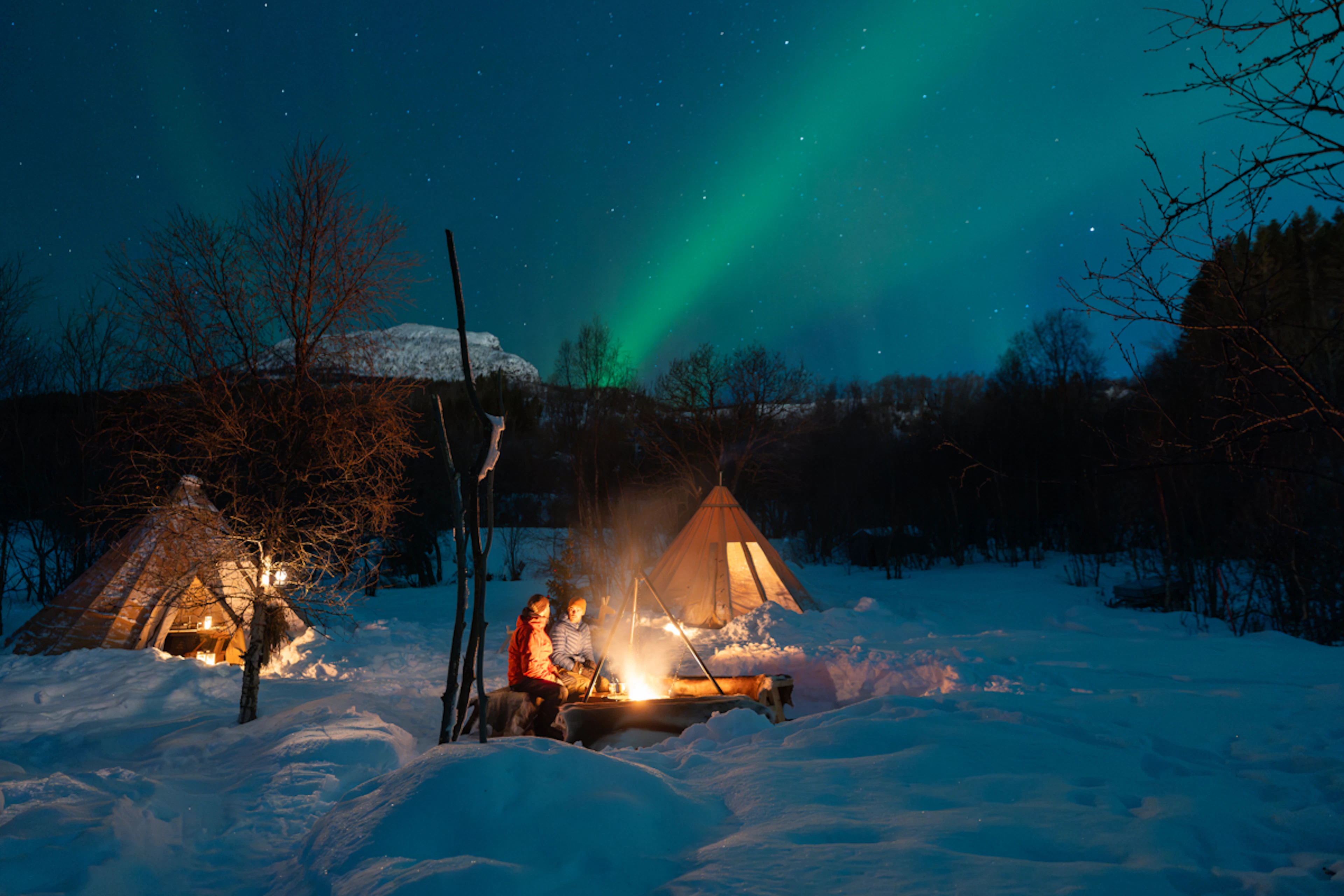 Nordlichtabend im Lavvu Camp