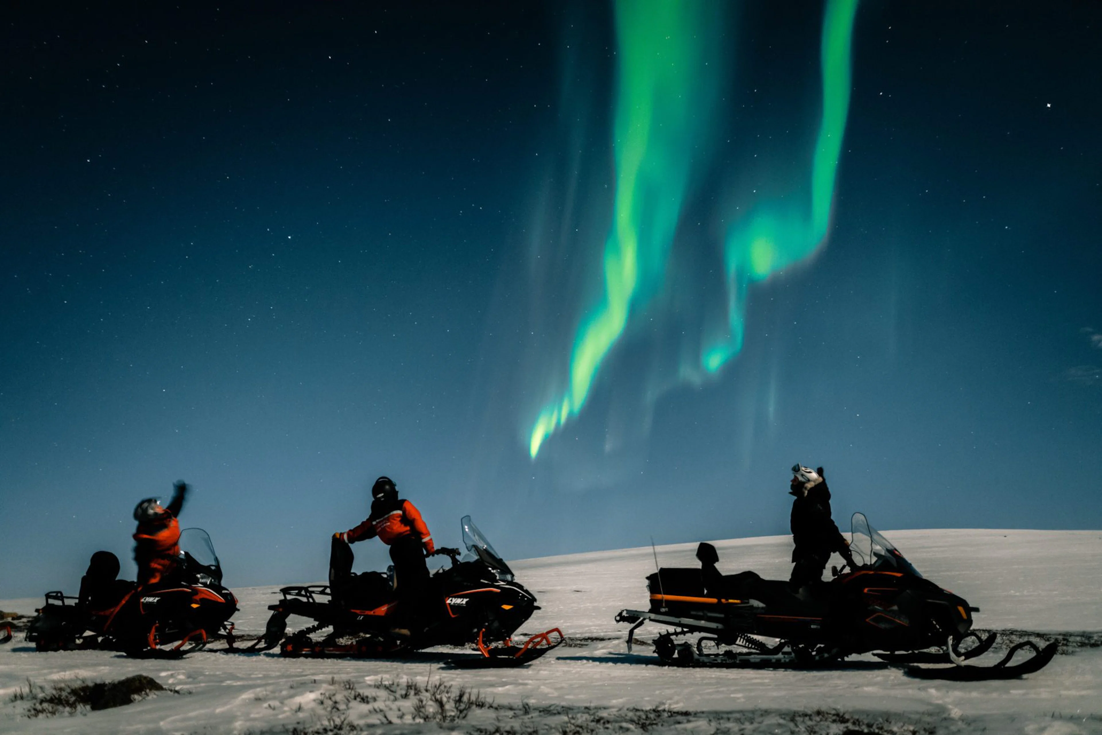 Nordlicht-Abenteuer mit dem Schneemobil in Alta