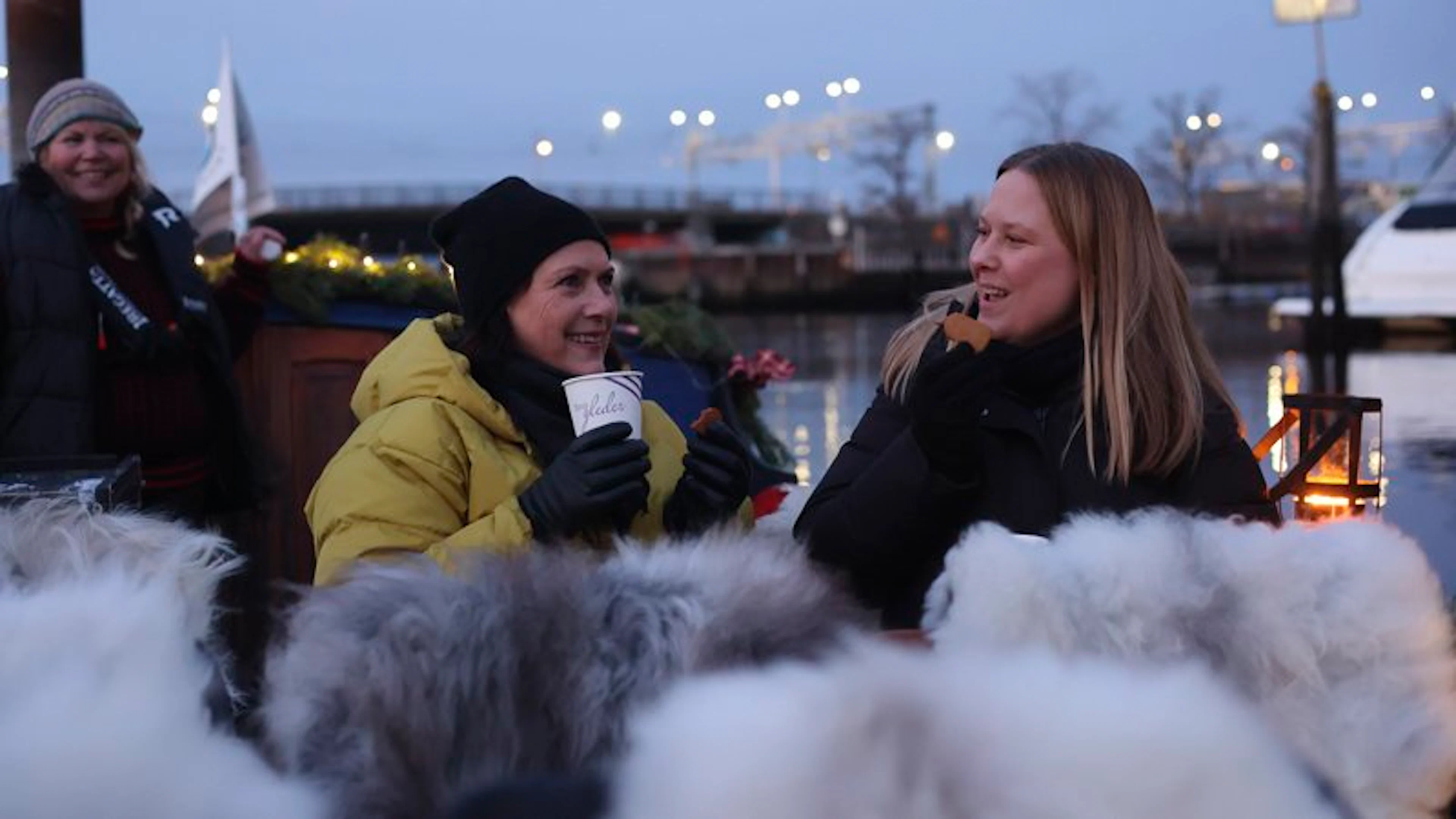 Weihnachtsschlittenfahrt auf dem Fluss