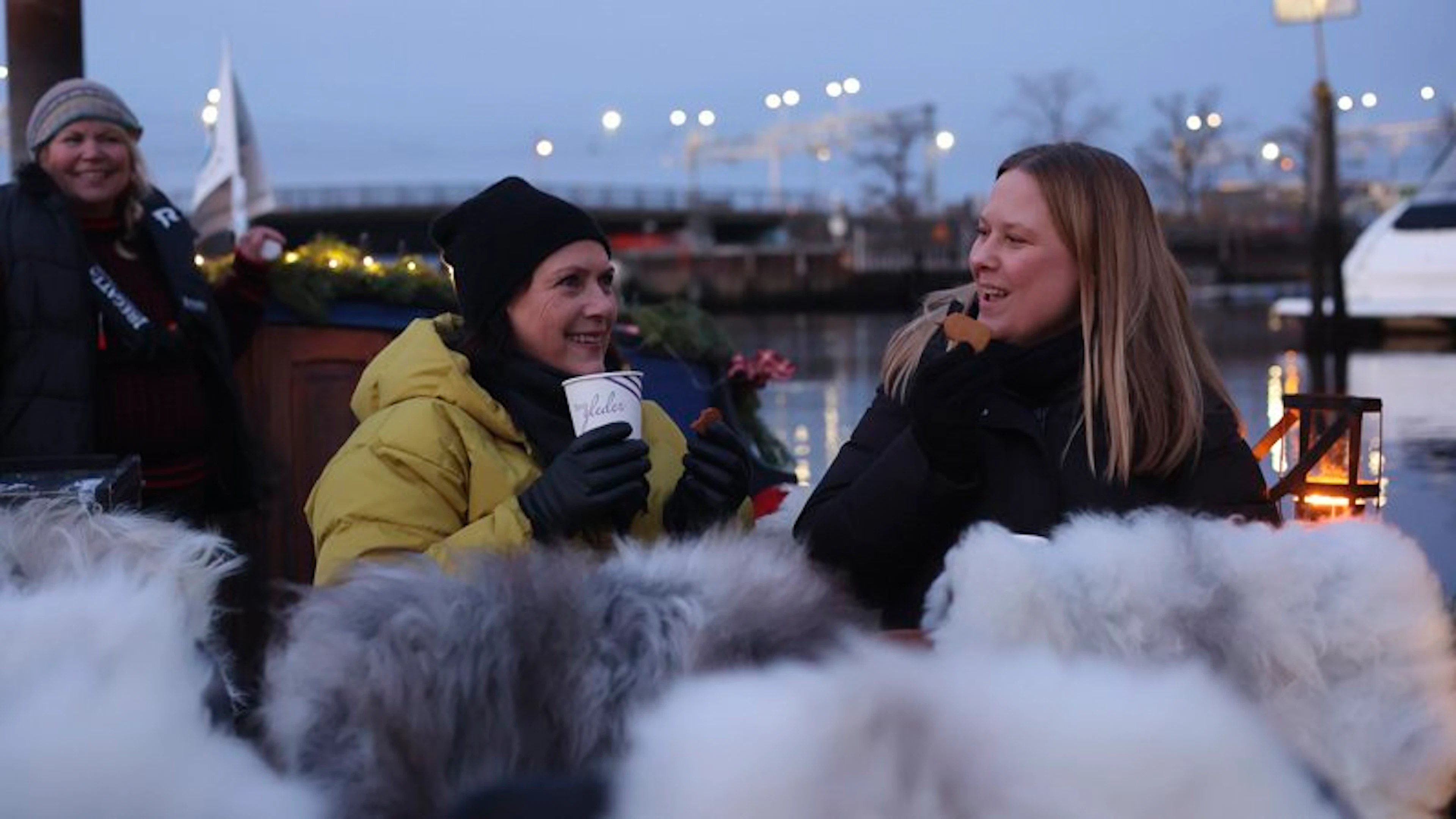 Weihnachtsschlittenfahrt auf dem Fluss