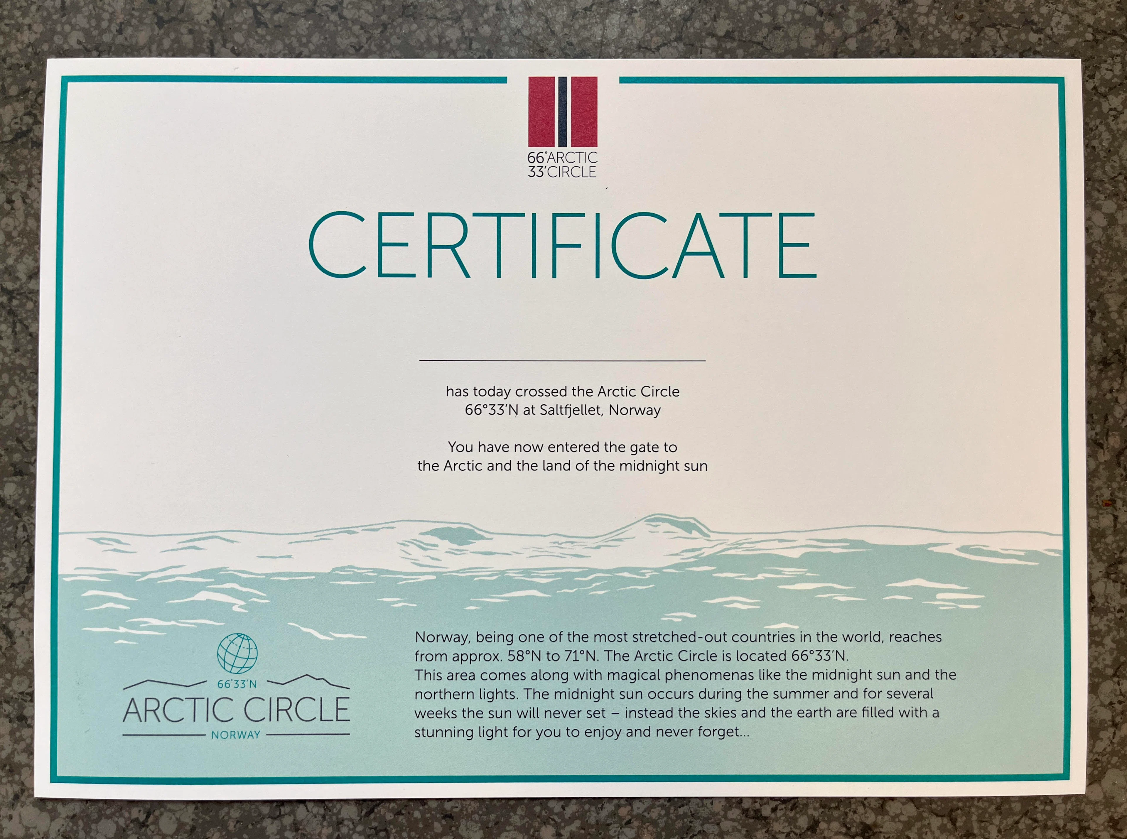 Certificato personale, cena e proiezione di film al Polarsirkelsenteret