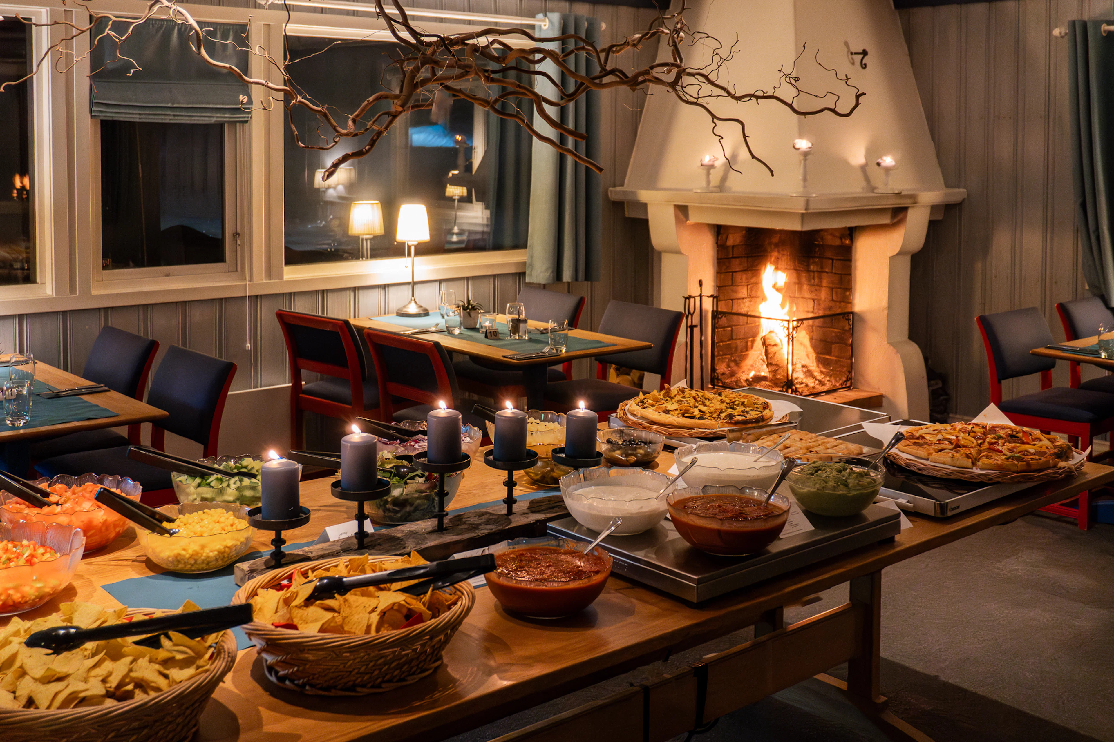 Tex-Mex/Pizza-Buffet im Austbø Hotel in Rauland