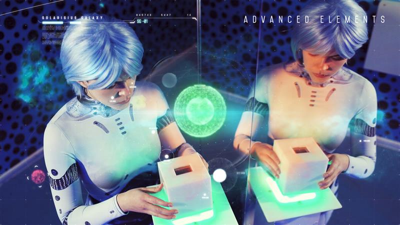 To futuristiske jenter løser en avansert oppgave