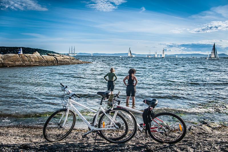 Sykkeltur ved stranden.