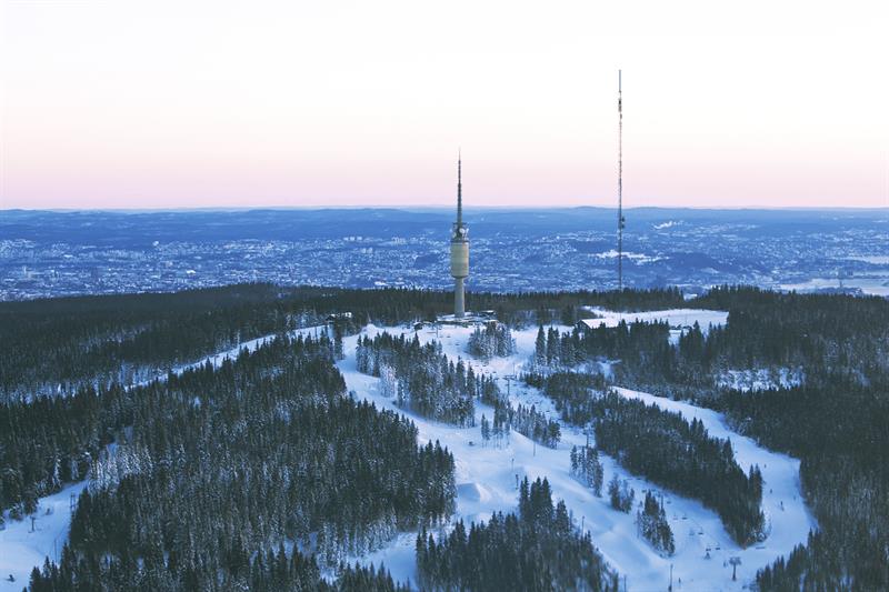 oslo vinterpark fra fugleperspektiv