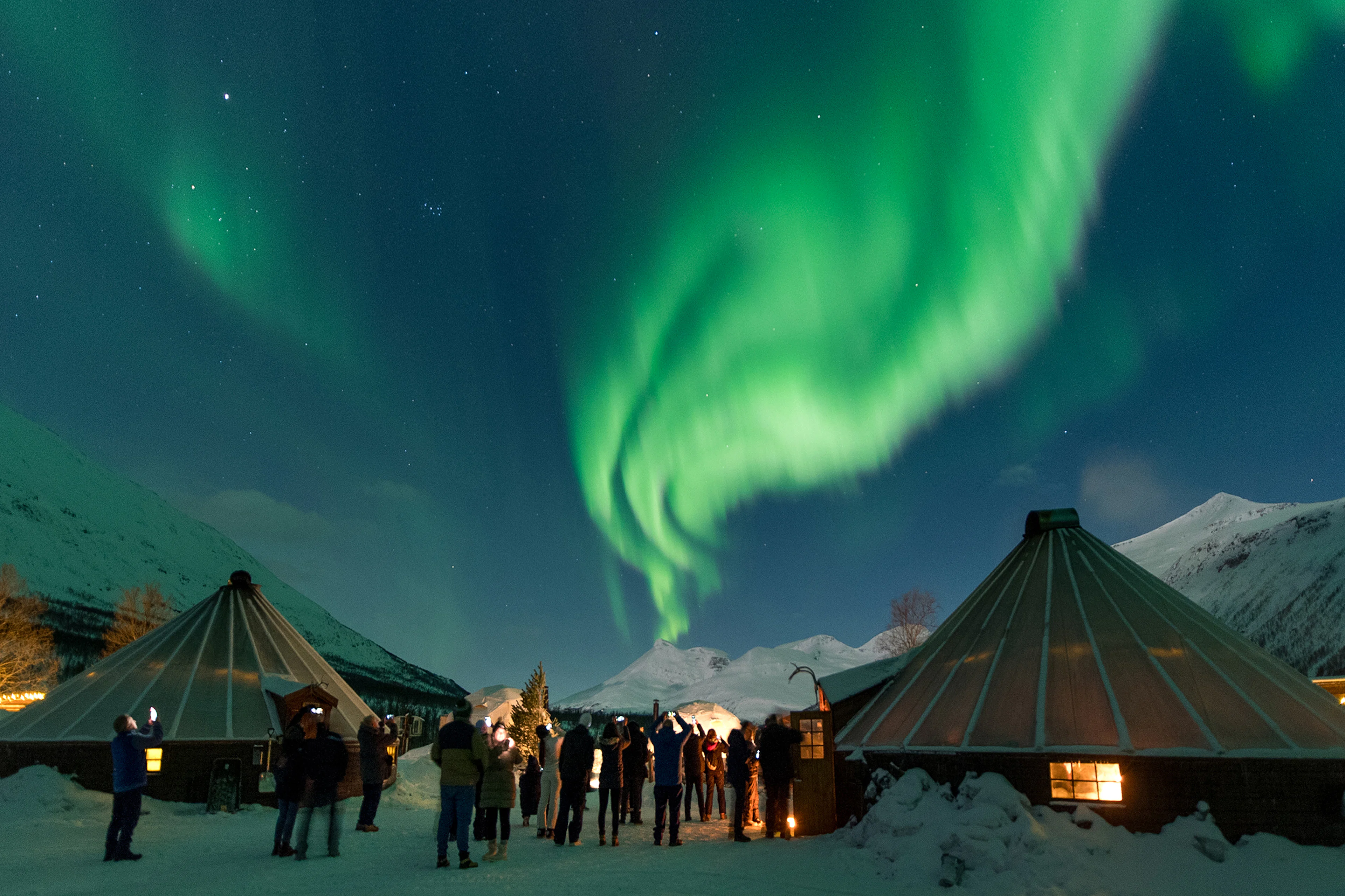Aurora-Erlebnis in der Wildnis im Camp Tamok von Tromsø aus