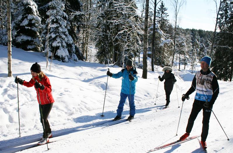 Folk som går på ski.