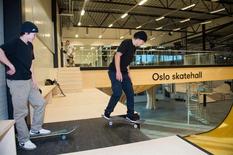 to unge gutter som står med skateboardene sine på kanten av en halfpipe